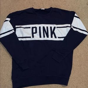 Navy blue PINK crewneck sweatshirt
